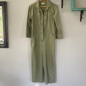 Tradlands sage green jumpsuit 100% cotton